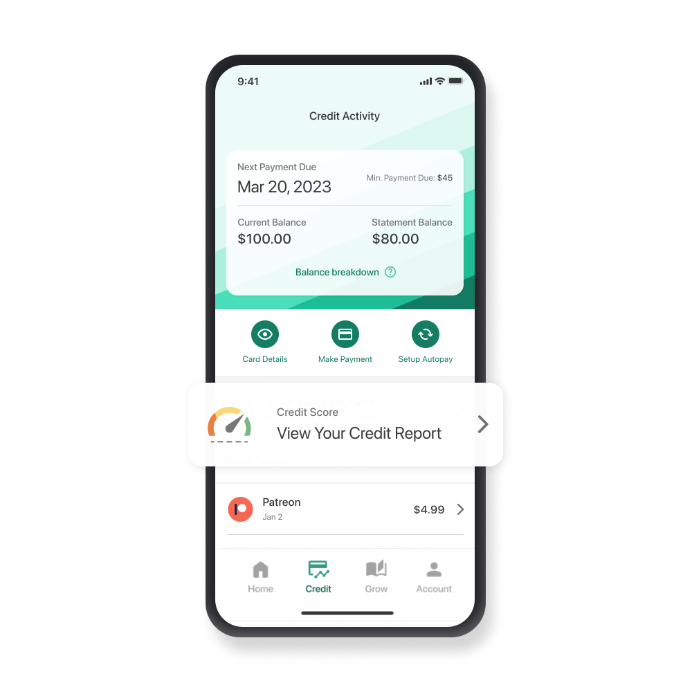 Arro App on iPhone displaying credit score functionality